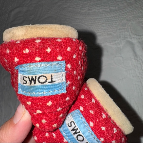 Toms Women's Classic Red White Polka Dot Alpargata Slip On Flat Loafers Size 6 - Picture 9 of 15